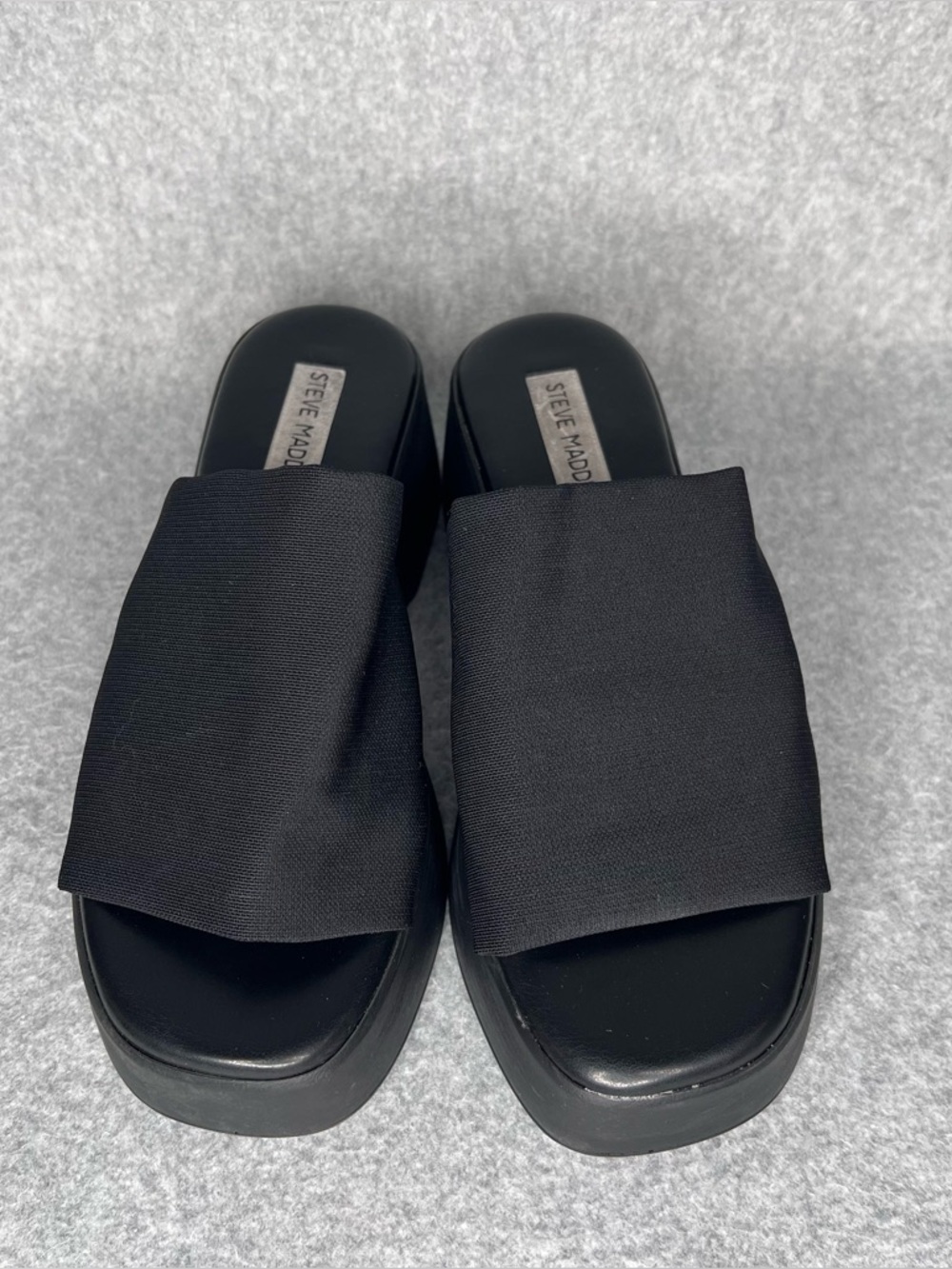 Steve Madden Black Slinky 30 Chunky Platform Sandal Sz 7.5 Y2K Indie Sleaze 90s - Picture 2 of 13